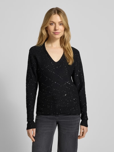 ICHI Strickpullover mit Pailletten Modell 'DAMIAN' Black 4