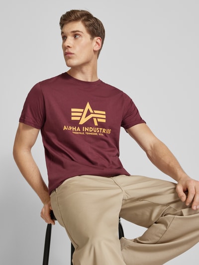 Alpha Industries T-shirt z czystej bawełny Bordowy 3