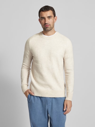 SELECTED HOMME Strickpullover mit Rundhalsausschnitt Modell 'RAI' Offwhite 4