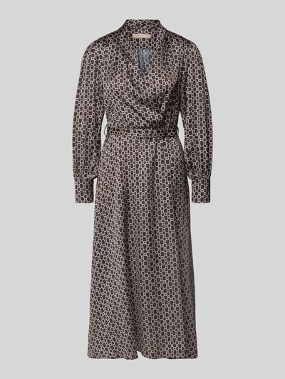 Rinascimento Hemdblusenkleid im Allover-Look mit Gürtel Black 2