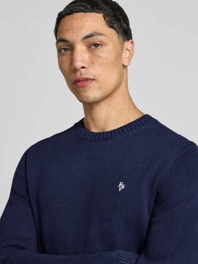 REVIEW Strickpullover mit gerippten Abschlüssen Marine 3