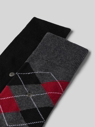 Burlington Socken mit Label-Detail im 2er-Pack Anthrazit 2
