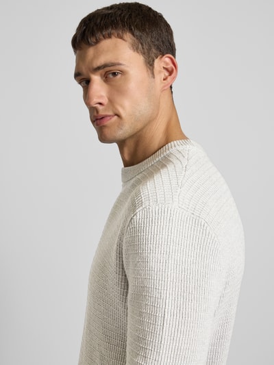 SELECTED HOMME Gebreide pullover met ribboorden Lichtgrijs gemêleerd - 3