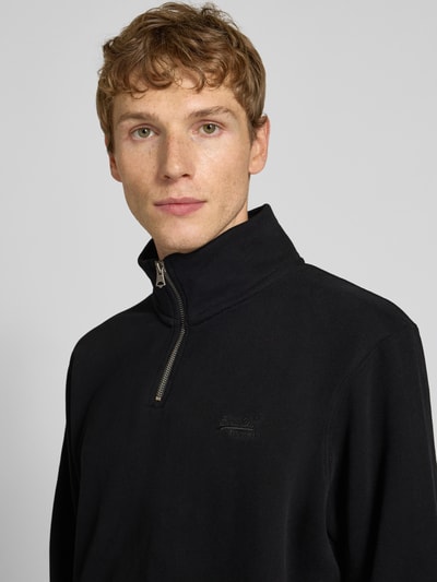 Superdry Sweatshirt mit Troyer-Kragen und Logo-Stitching Black 3