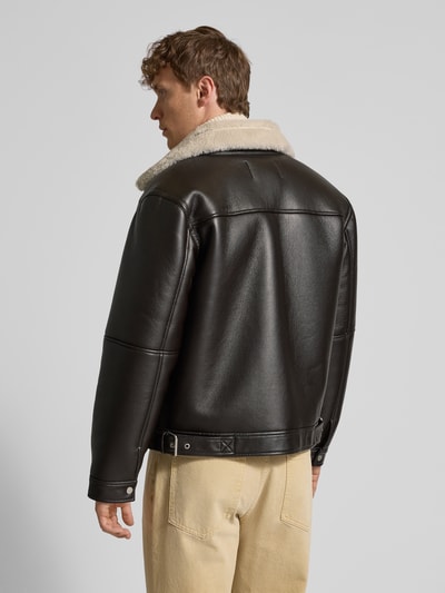 JAKE*S STUDIO MEN Regular Fit Jacke mit Kunstfellkragen Dunkelbraun 5