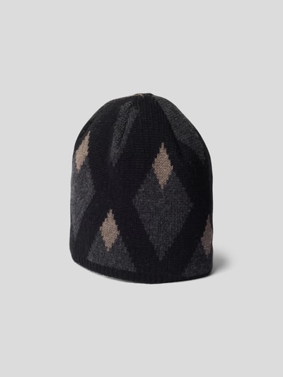 Roberto Collina Beanie mit Allover-Muster Dunkelgrau 2