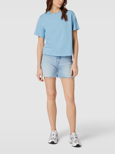 Marc O'Polo Denim T-shirt met labeldetail Rookblauw - 1