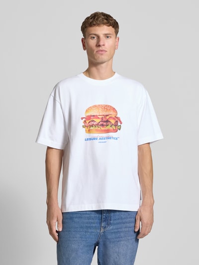 POCKIES Regular Fit T-Shirt aus reiner Bio-Baumwolle mit Logo-Print Weiss 4