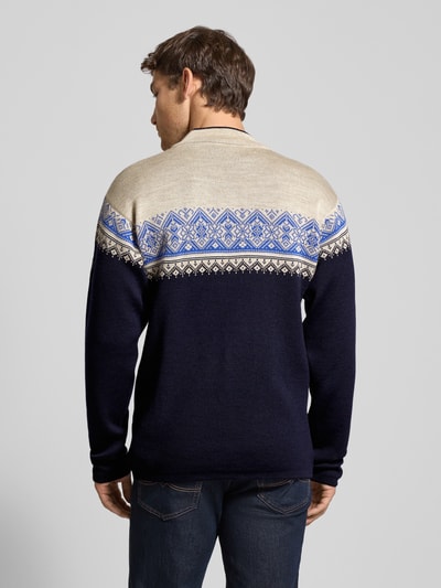 Dale of Norway Wollen pullover met labelstitching, model 'Moritz Mens' Marineblauw - 5