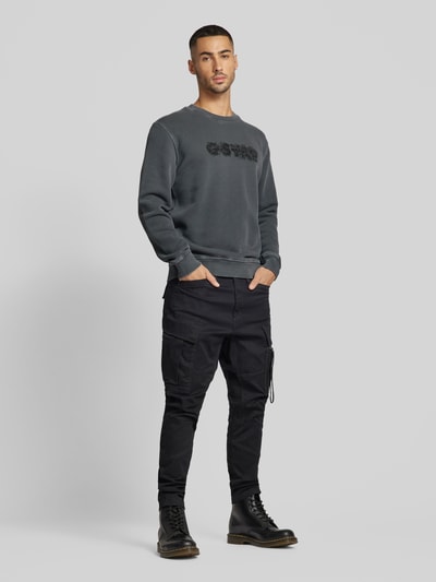 G-Star Raw Sweatshirt mit Label-Print Anthrazit 1