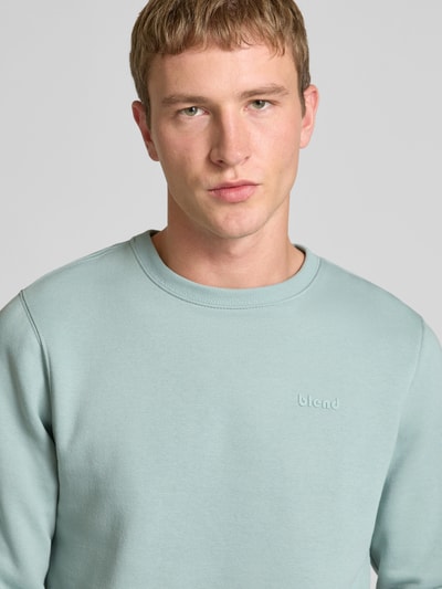 Blend Sweatshirt met ronde hals en logo Mintgroen - 3