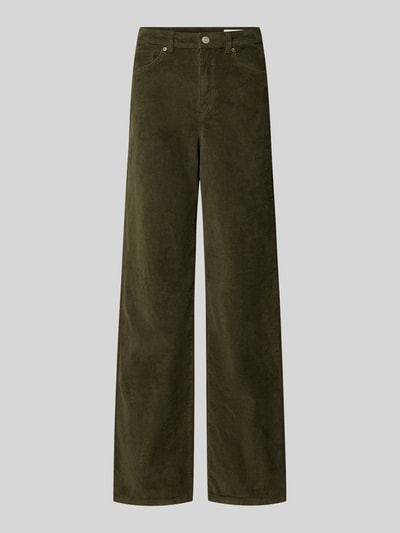 VERO MODA Wide leg broek van katoenmix model 'TESSA' Donkergroen - 1