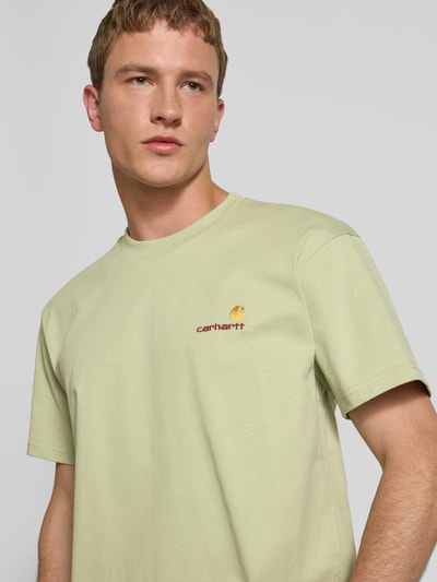 Carhartt Work In Progress T-Shirt mit Label-Stitching Hellgruen 3