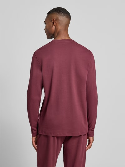 Christian Berg Men Longsleeve mit geripptem Rundhalsausschnitt Pflaume 5