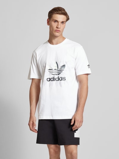 adidas Originals T-Shirt mit Label-Print Weiss 4
