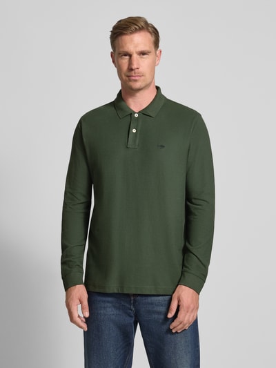 Fynch-Hatton Regular fit poloshirt met logostitching Flessengroen - 4