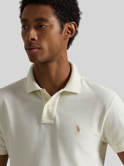 Polo Ralph Lauren Slim Fit Poloshirt aus reiner Baumwolle  Offwhite 3