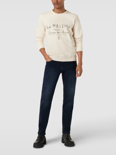 La Martina Sweatshirt mit Label-Print Offwhite 1