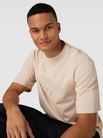 HUGO T-Shirt mit Rundhalsausschnitt Modell 'Dleek' Beige 3