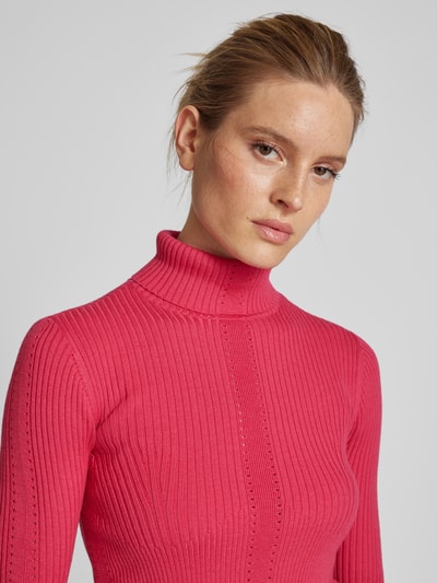 Patrizia Pepe Wollen pullover met ajourpatroon Felroze - 3