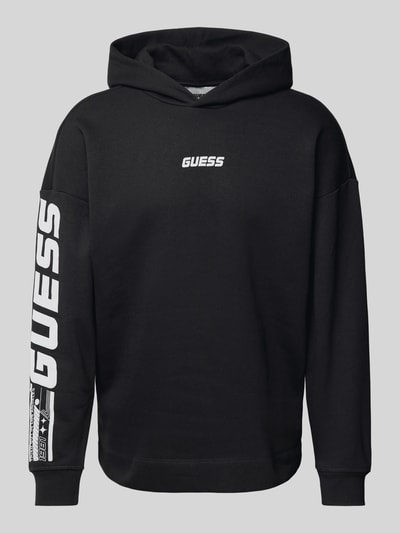 Guess Activewear Hoodie mit Label-Detail Modell 'DALIM' Black 2