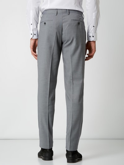 Christian Berg Men Pantalon met rechte pasvorm en geweven motief Middengrijs - 5