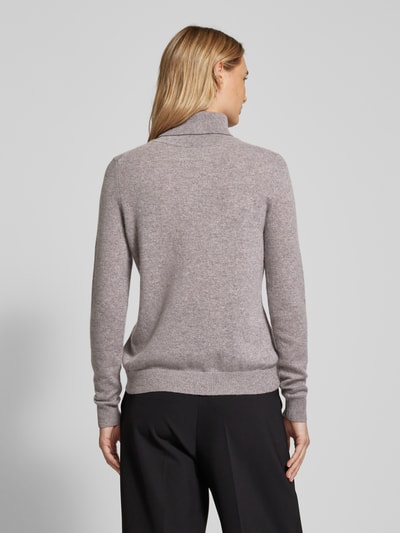 Christian Berg Woman Rollkragenpullover mit gerippten Abschlüssen Taupe Melange 5