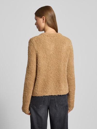 Hemisphere Gebreid jack van alpacamix met ronde hals Camel - 5