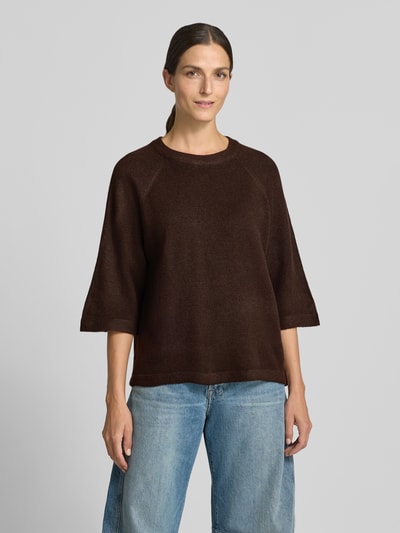 Soyaconcept Loose fit pullover met 3/4-mouw Donkerbruin - 4