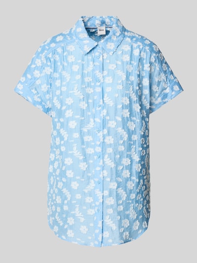 Brax Regular Fit Bluse mit Knopfleiste Hellblau 2