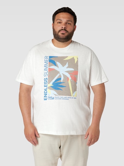 S.Oliver Plus T-shirt PLUS SIZE z nadrukiem z motywem Biały 4