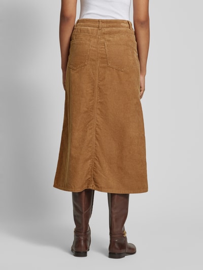 Christian Berg Woman Corduroy rok met steekzakken opzij Camel - 5