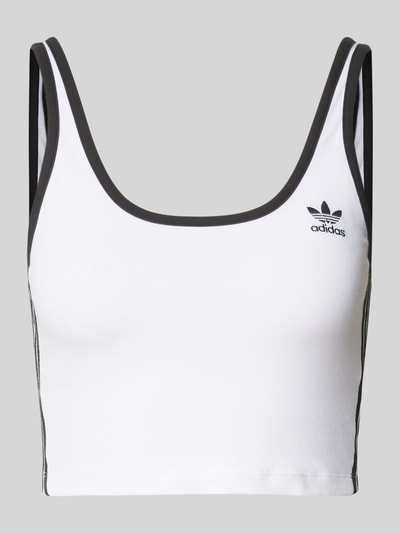 adidas Originals Crop Top mit Label-Stitching Weiss 1