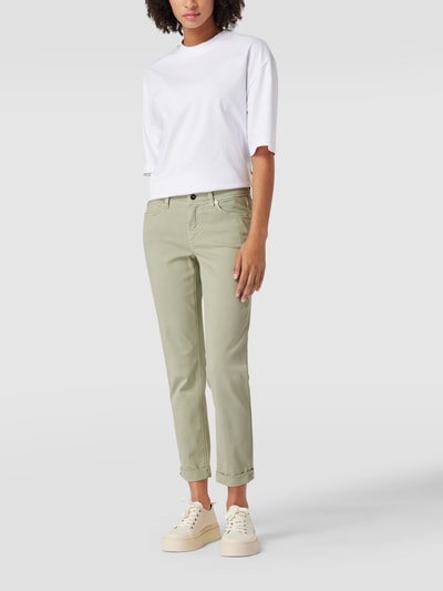 Cambio Skinny fit jeans met stretch, model 'Piper' Lichtgroen - 1