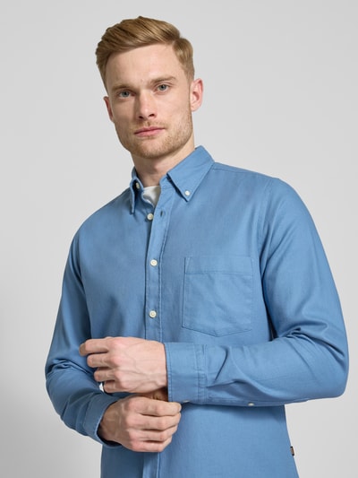 BOSS Orange Regular fit vrijetijdsoverhemd met button-downkraag, model 'Rickert’ Bleu - 3