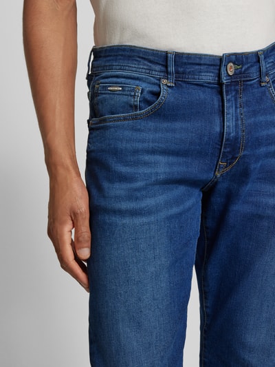 Petrol Slim Fit Jeans im 5-Pocket-Design Jeansblau 3