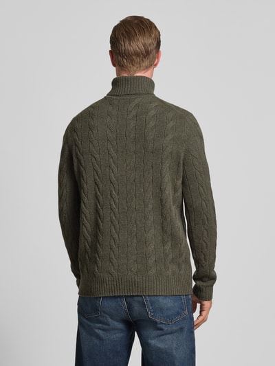 Christian Berg Men Rollkragenpullover aus Wolle-Kaschmir-Mix Oliv Melange 5