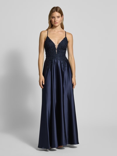 LUXUAR FASHION Abendkleid mit Herz-Ausschnitt Dunkelblau 4