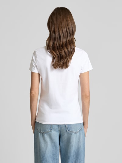 zero T-Shirt mit Motiv-Print und Rundhalsausschnitt Weiss 5
