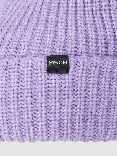 MSCH Copenhagen Czapka beanie z grubym ściegiem model ‘Galine Rachelle’ Fioletowy melanż 2