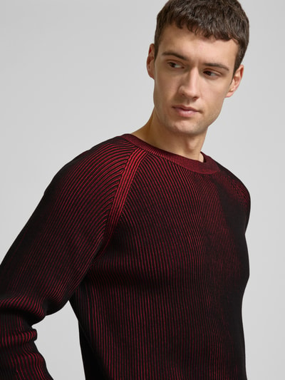 HUGO Gebreide pullover met ribboorden, model 'Squizzo' Zwart - 3