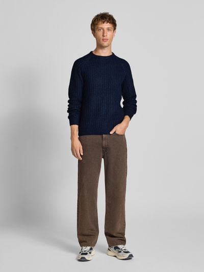 Blend Strickpullover mit Rundhalsausschnitt Modell 'DEXTER' Dunkelblau 1