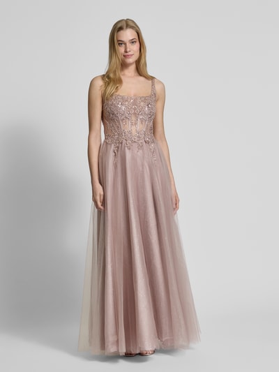 Unique Sukienka wieczorowa z koronkowym obszyciem Różowawy 4