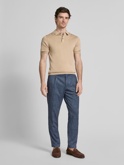 Roy Robson Poloshirt mit kurzer Knopfleiste Beige 1