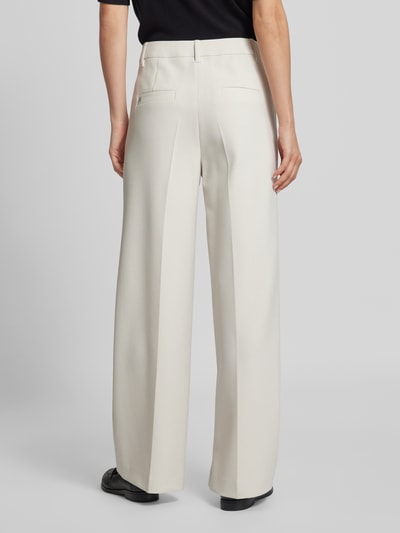 Marc Cain Wide leg pantalon met vaste persplooien Ecru - 5