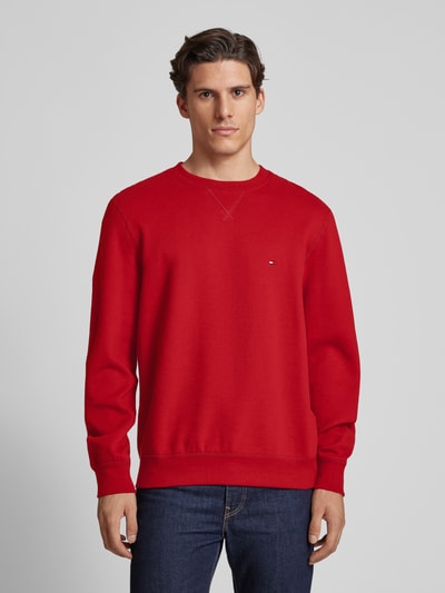 Tommy Hilfiger Sweatshirt mit Label-Stitching Dunkelrot 4