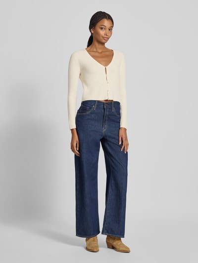 Only Kurtka o kroju slim fit z prążkowanej dzianiny model ‘RICA LIFE’ Écru 1