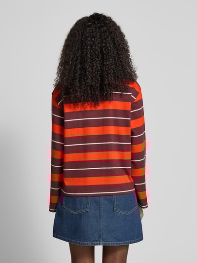 Jake*s Casual Sweatshirt met polokraag Aubergine - 5