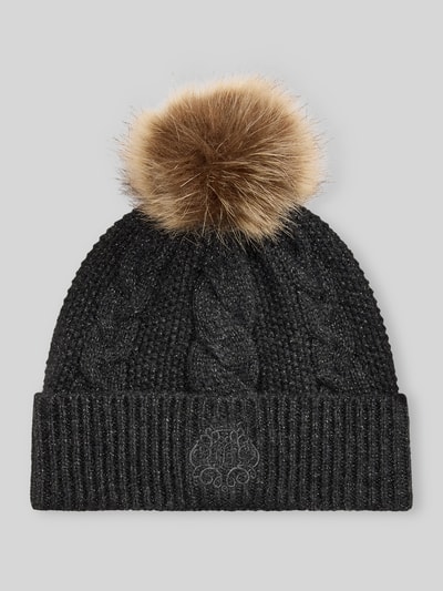 Lauren Ralph Lauren Muts met pompon van bont Donkergrijs - 1
