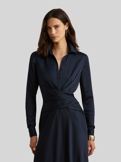 Lauren Ralph Lauren Fließendes Abendkleid in Wickel-Optik Blau 1